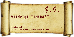 Világi Ildikó névjegykártya